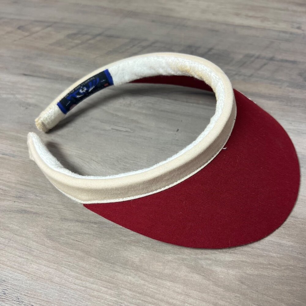 Vintage FSU Embroidered Red & Cream Visor Headband - Adjustable & Comfortable - Picture 3 of 5